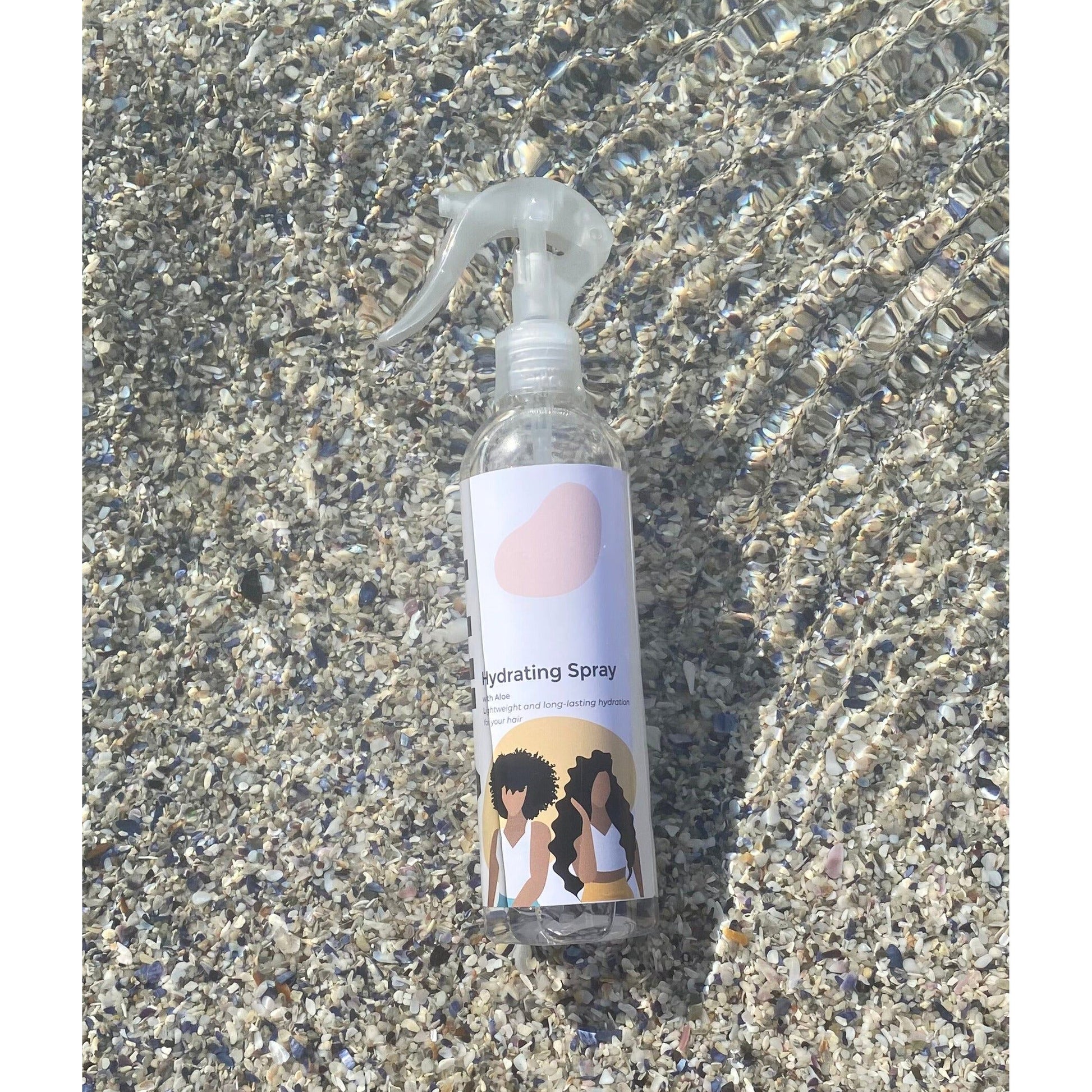 LULA hydrating hairspray with beach background